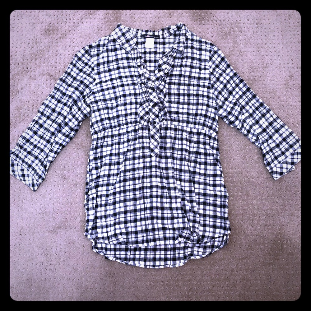Love Squared Plaid Shirt Size L $13